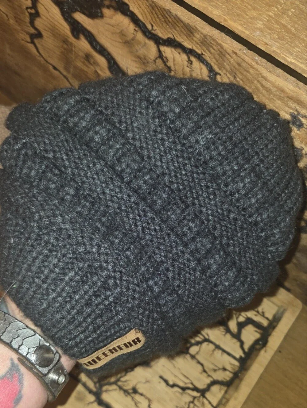 QUEENFUR Knit Beanie Duo - Blush Tan & Charcoal